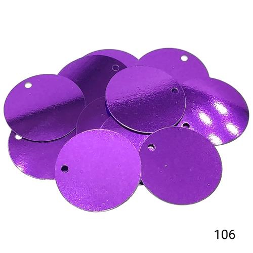 Plastik Pul Kod 10 20 mm Küçük Delikli  Renk Kodu 106 Metalik Menekşe Rengi