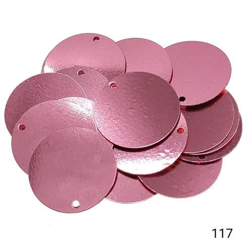 Plastik Pul Kod 10 20 mm Küçük Delikli  Renk Kodu 117 Metalik Pembe