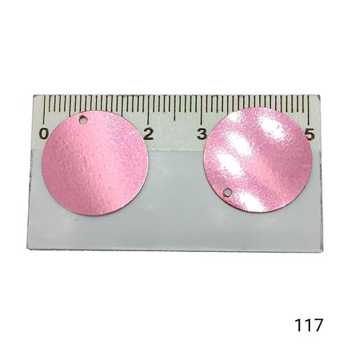 Plastik Pul Kod 10 20 mm Küçük Delikli  Renk Kodu 117 Metalik Pembe