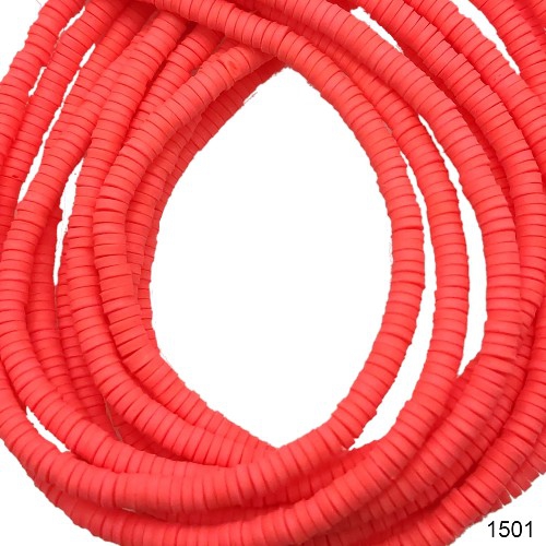 Fimo 4 mm Yuvarlak  Renk 1501 Fosforlu Pembe