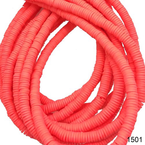 Fimo 6 mm Yuvarlak  Renk 1501 Fosforlu Pembe