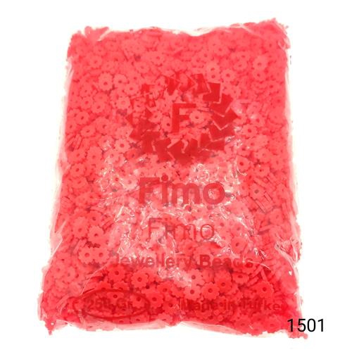 Fimo 7 mm Çark  Renk 1501 Fosforlu Pembe