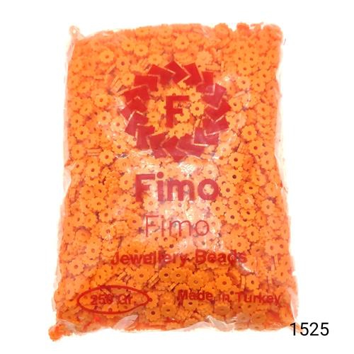 Fimo 7 mm Çark  Renk 1525 Fosforlu Turuncu