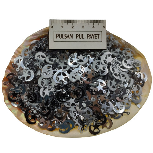 Pleksi Pul Model 298 10x15 mm Renk 100 Metalik Gümüş