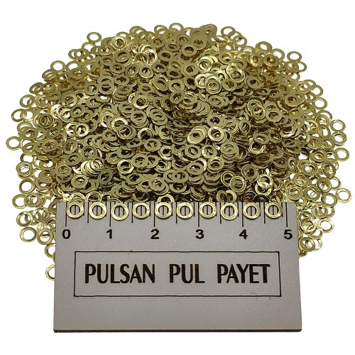 Metal Pirinç Pul Model 203 4x4 mm Altın