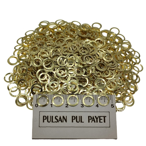 Metal Pirinç Pul Model 212 8x8 mm Altın