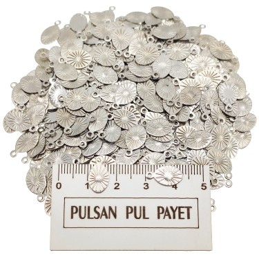 Metal Pirinç Pul Model 234 7x13 mm Nikel