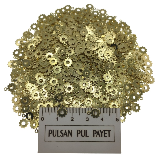 Metal Pirinç Pul Model 260 7x10 mm Altın