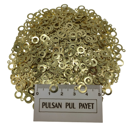 Metal Pirinç Pul Model 262 7x10 mm Altın