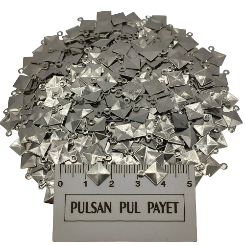 Metal Pirinç Pul Model 287 10x12 mm Nikel