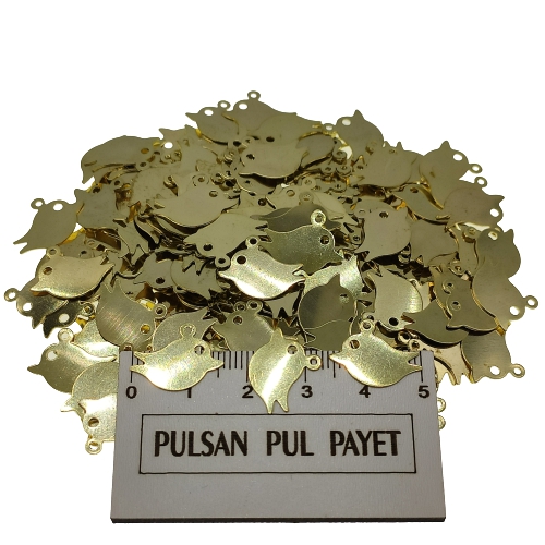 Metal Pirinç Pul Model 357 17x13 mm Altın